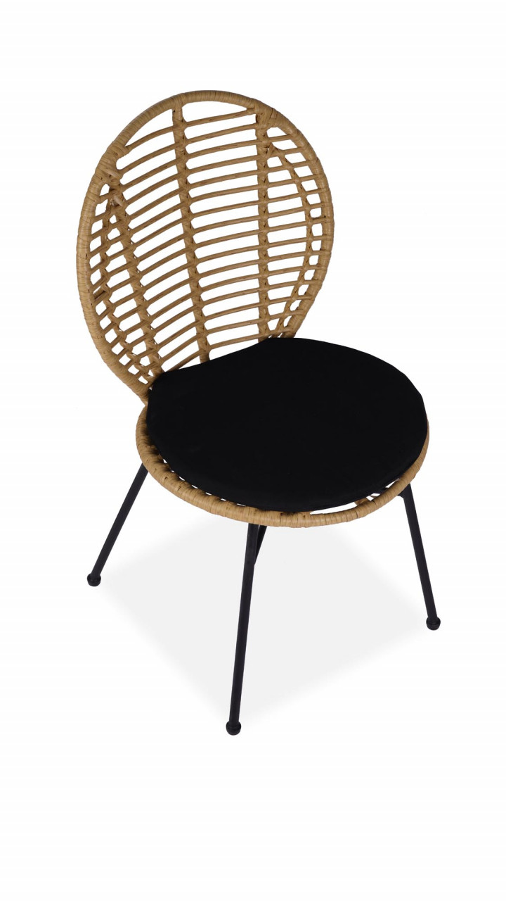 Scaun rattan K472 natur/negru - 4 | YEO