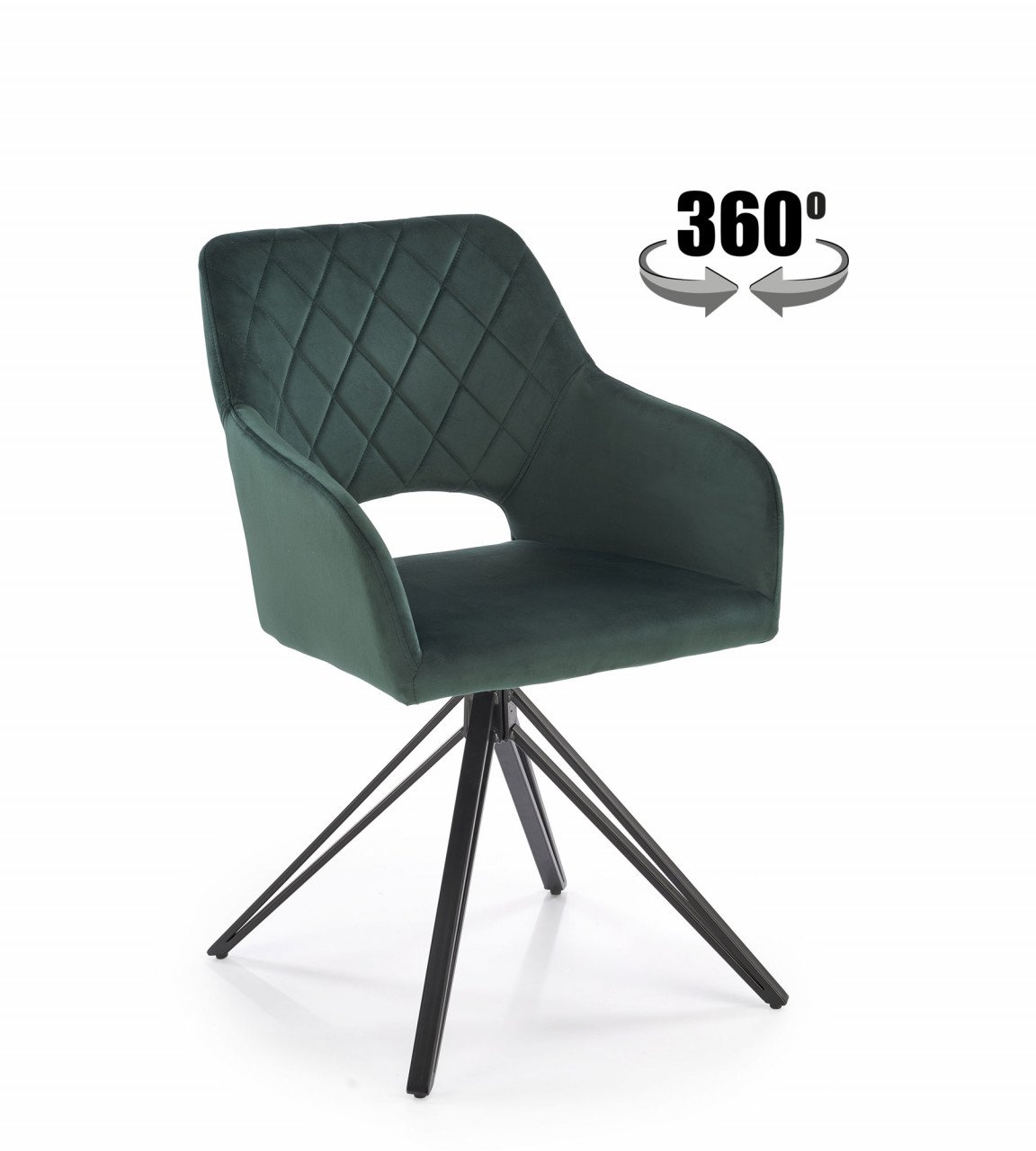 Scaun rotativ K535 velvet verde