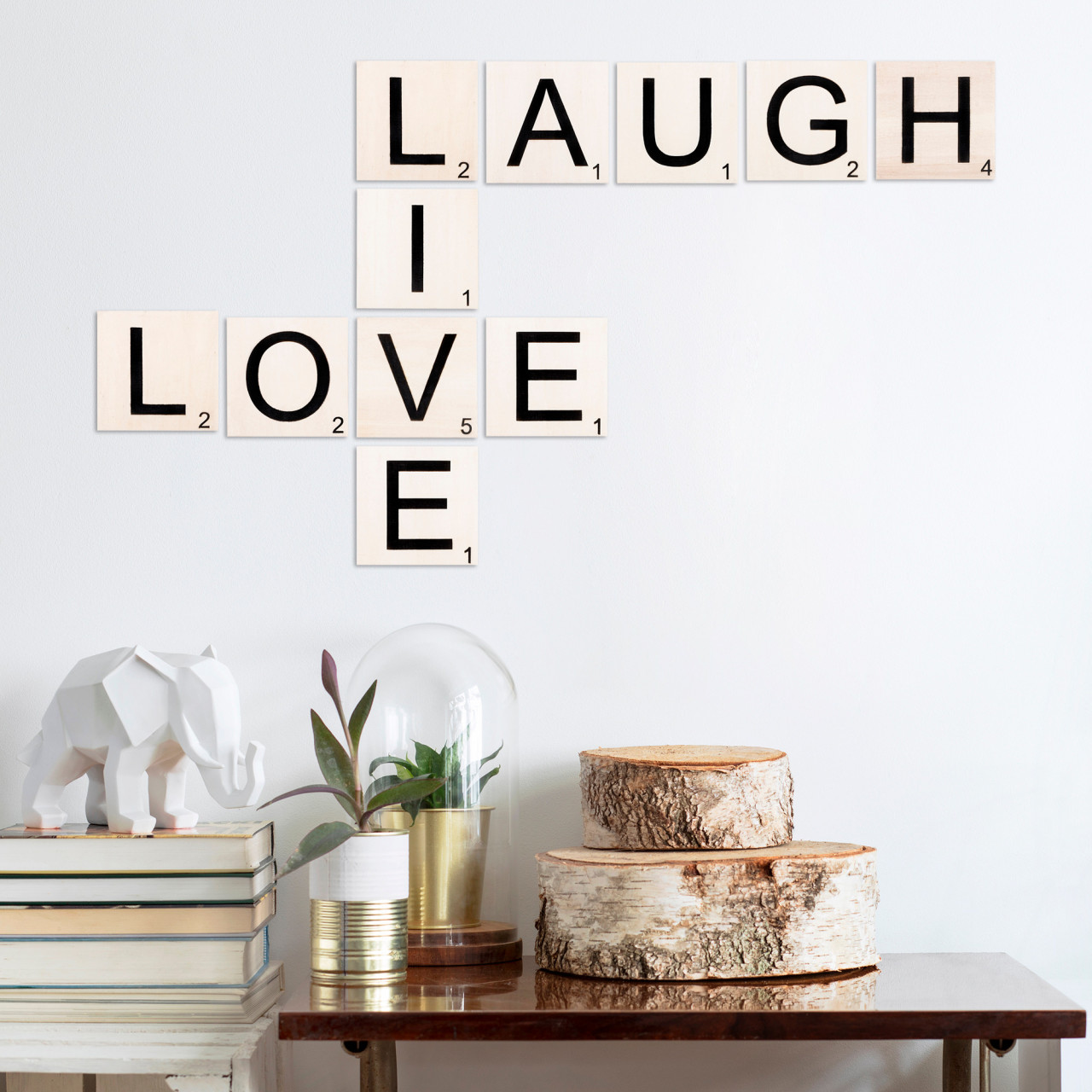 Accesoriu decorativ de perete din lemn Scrabble Set - 7
