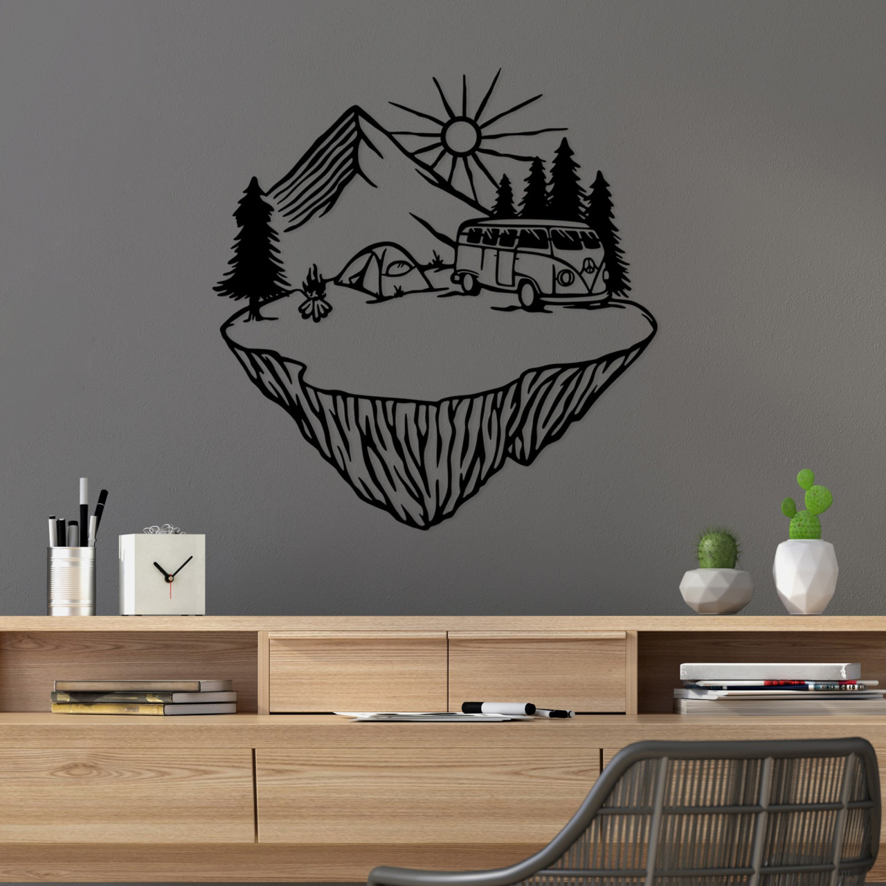 Accesoriu decorativ de perete metalic Landscape camp
