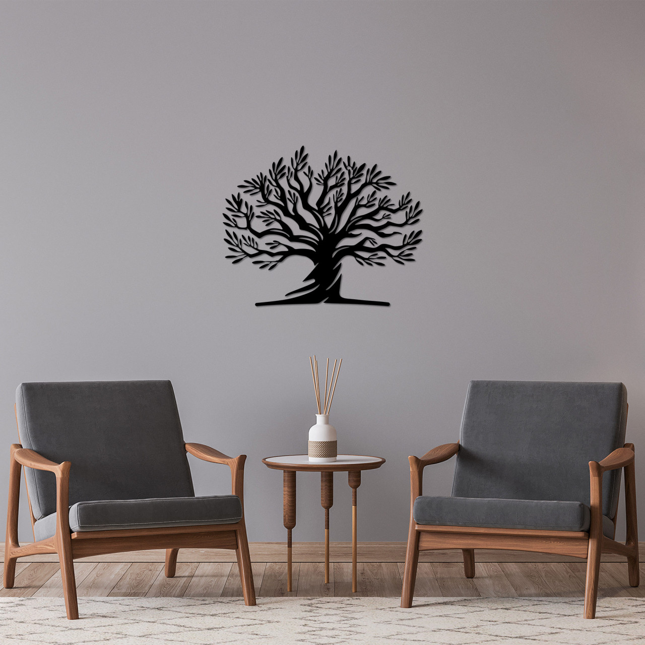 Accesoriu decorativ de perete metalic Monumental Tree 18