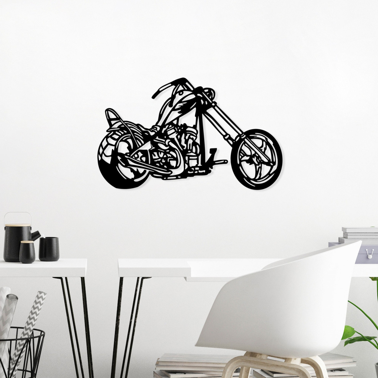 Accesoriu decorativ de perete metalic Motorcycle