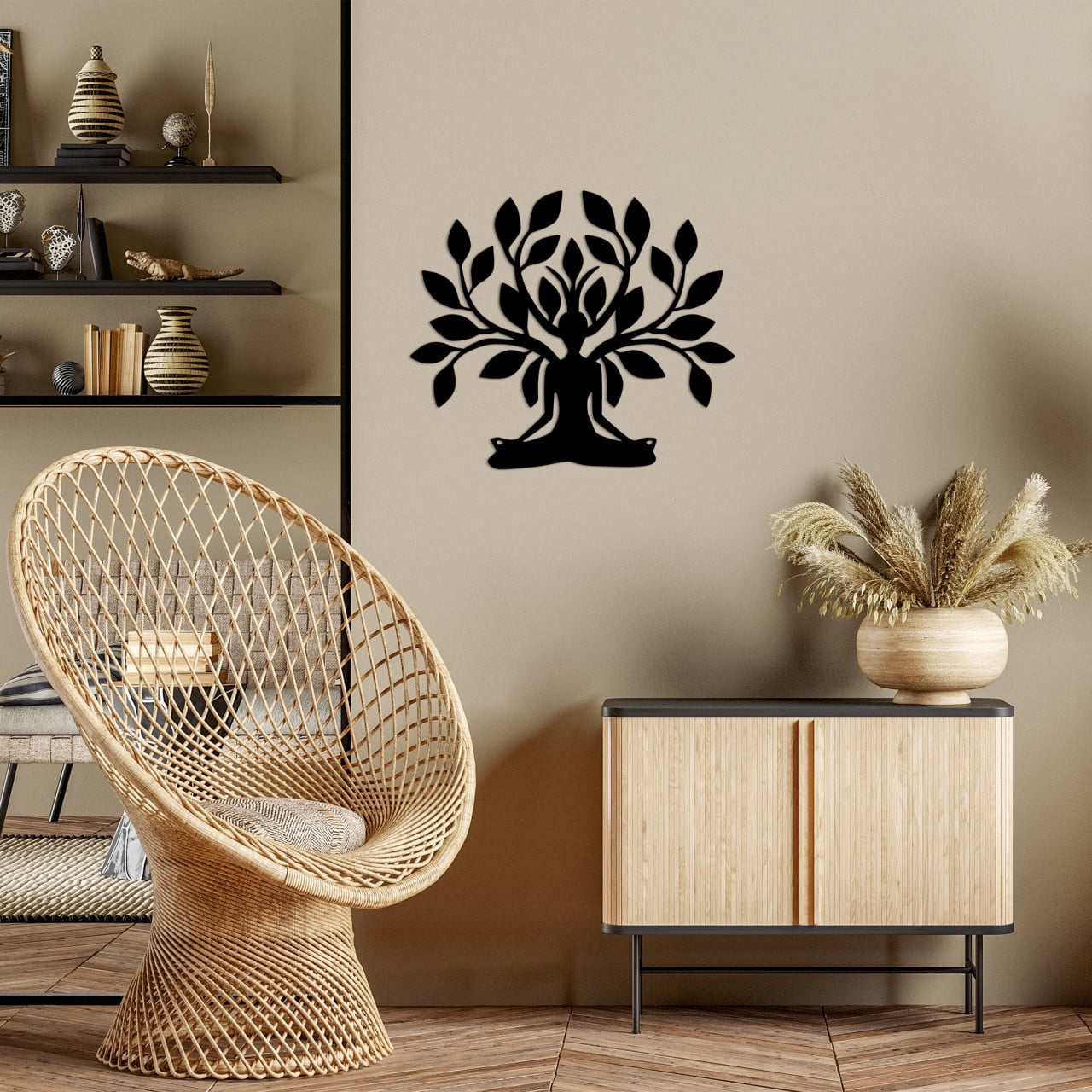 Accesoriu decorativ de perete metalic Yoga