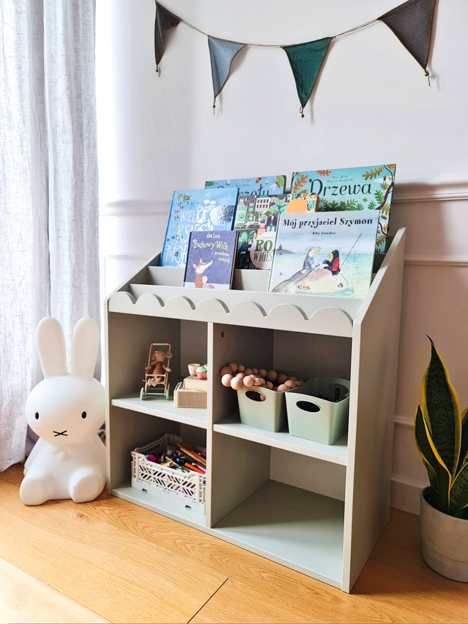 Biblioteca pentru copii Book Nook verde salvie H76 cm - 2 | YEO
