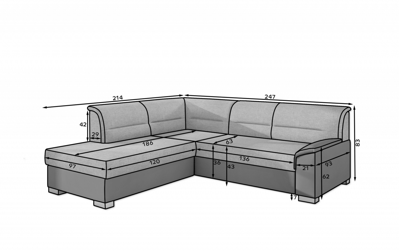 Coltar extensibil Bergen pe dreapta Monolith 97 - 2 | YEO