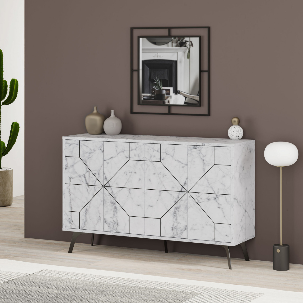 Consola Dune Carrara MDF L123 cm - H62,4 cm