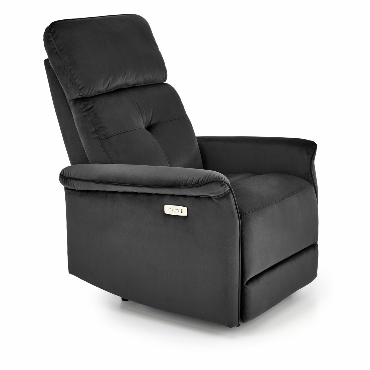 Fotoliu recliner Semir velvet negru H108 cm