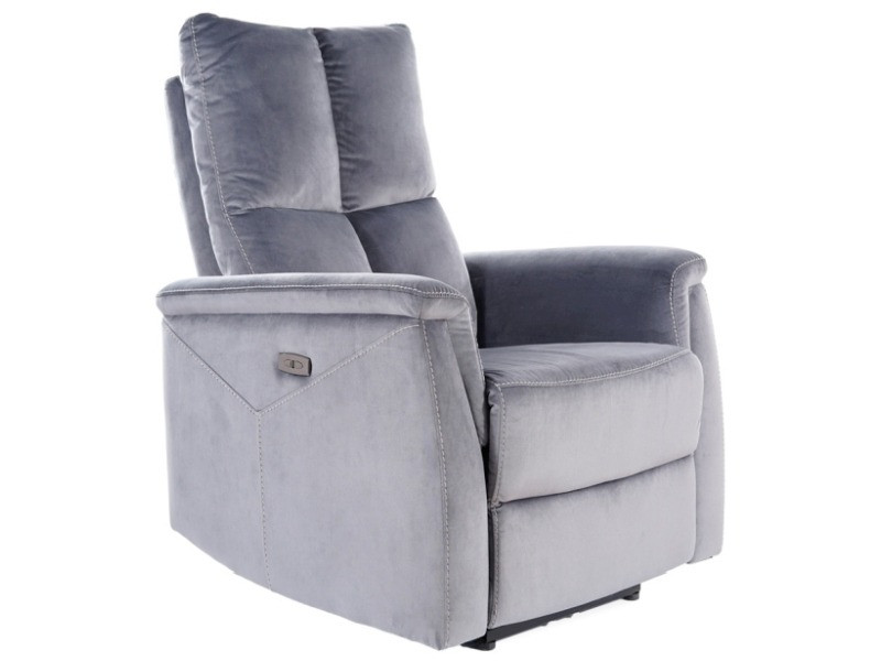 Fotoliu recliner tapitat Neptun Velvet gri - H96