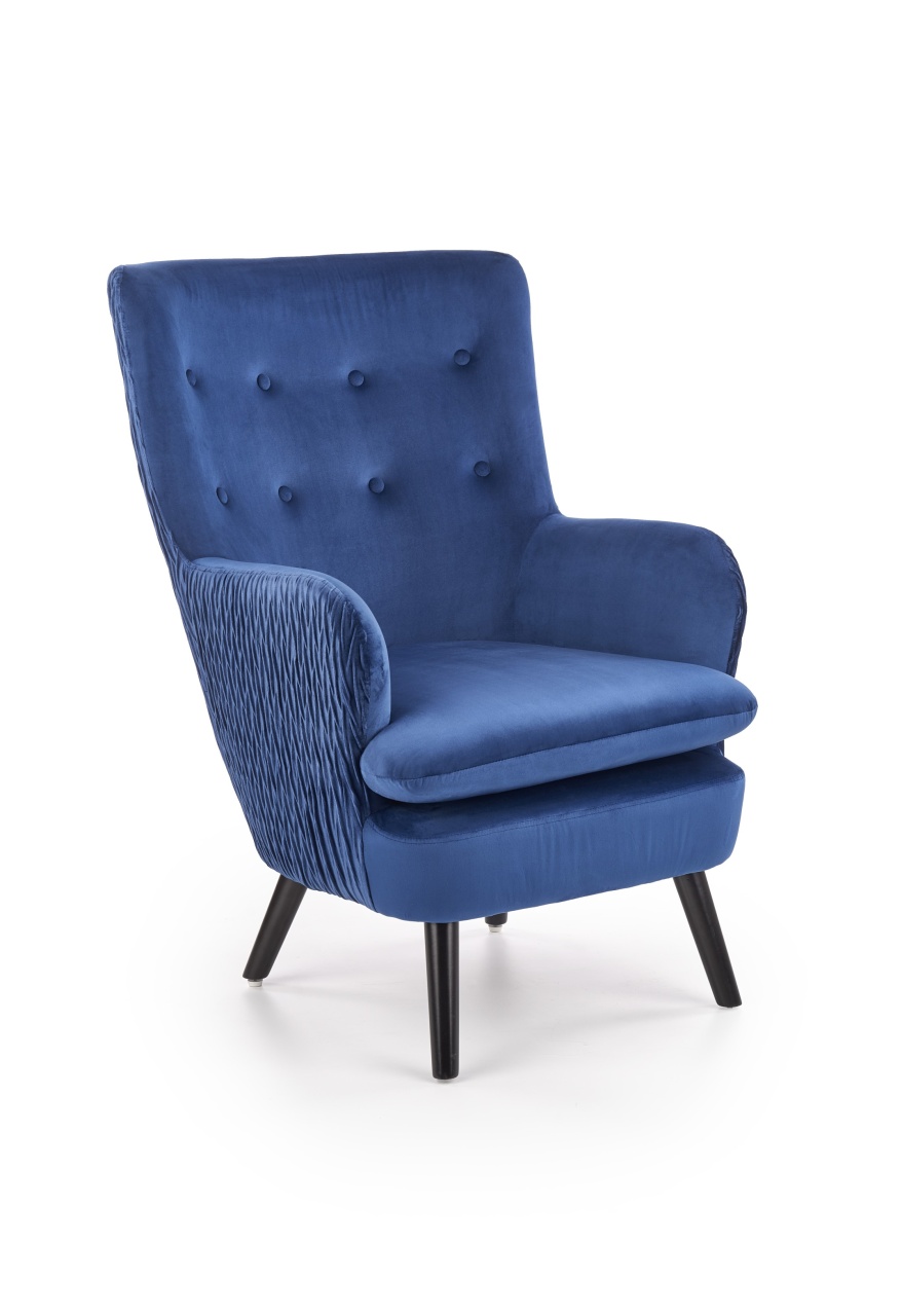 Poze Fotoliu tapitat Ravel Velvet albastru – H100 cm homewish.ro