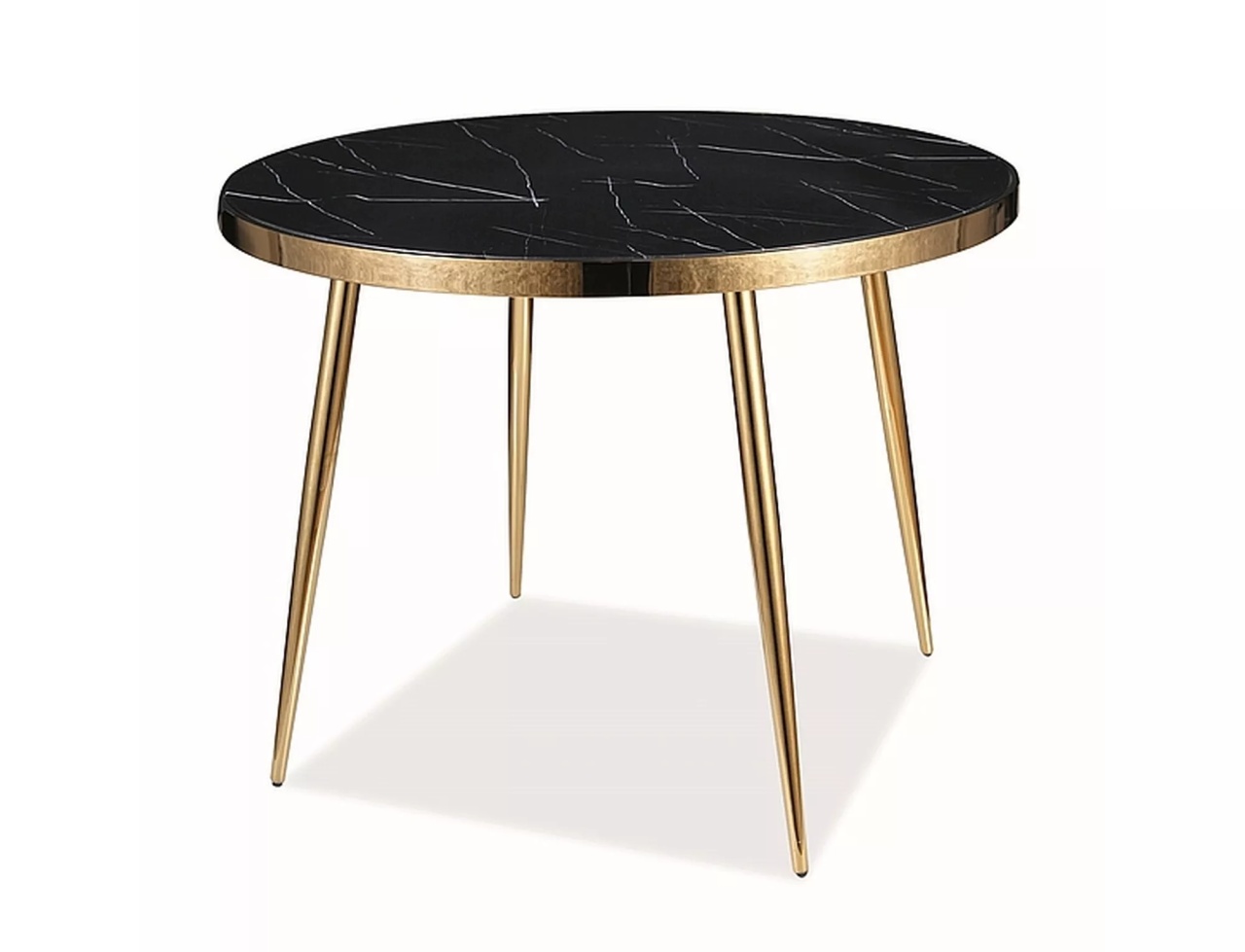 Masa Calvin marmura neagra/auriu ø100 cm