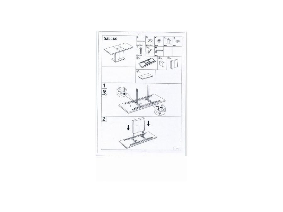 Masa extensibila Dallas alba - L110/150 x l75 x h76 cm - 2 | YEO