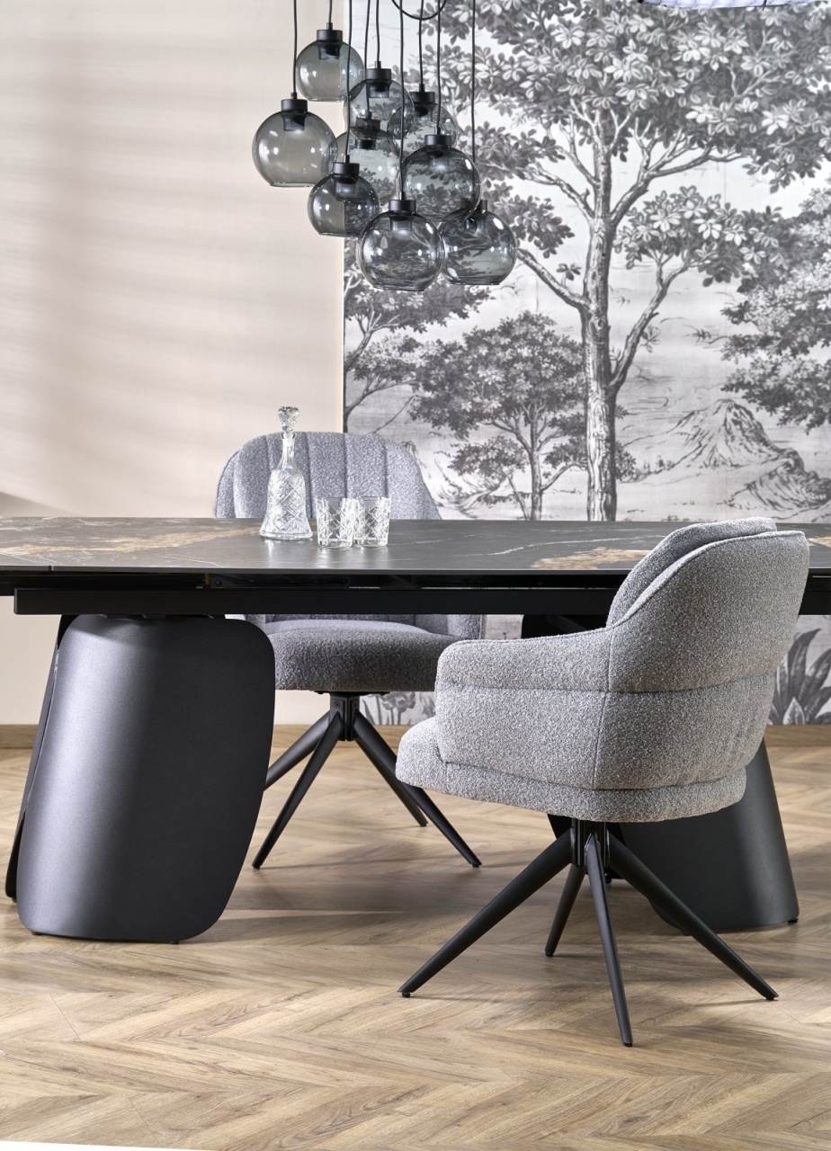 Masa extensibila Forum marmura neagra/negru L180-260 cm - 1 | YEO