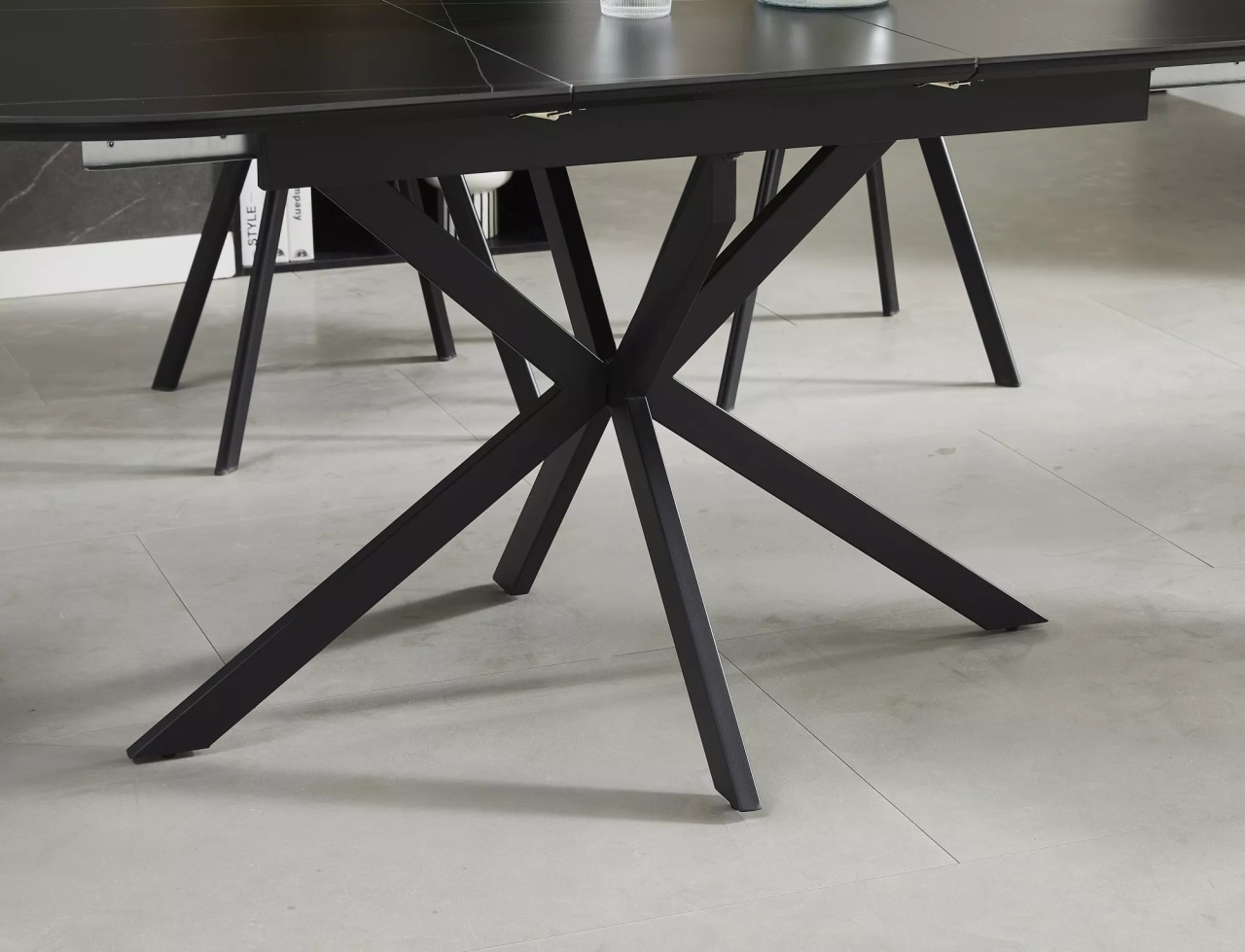 Masa extensibila Gaston Ceramic neagra L140-180xl80 cm - 2 | YEO