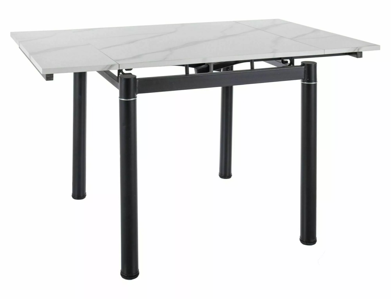 Masa extensibila GD-082 marmura alba/negru L80-131xl80 cm