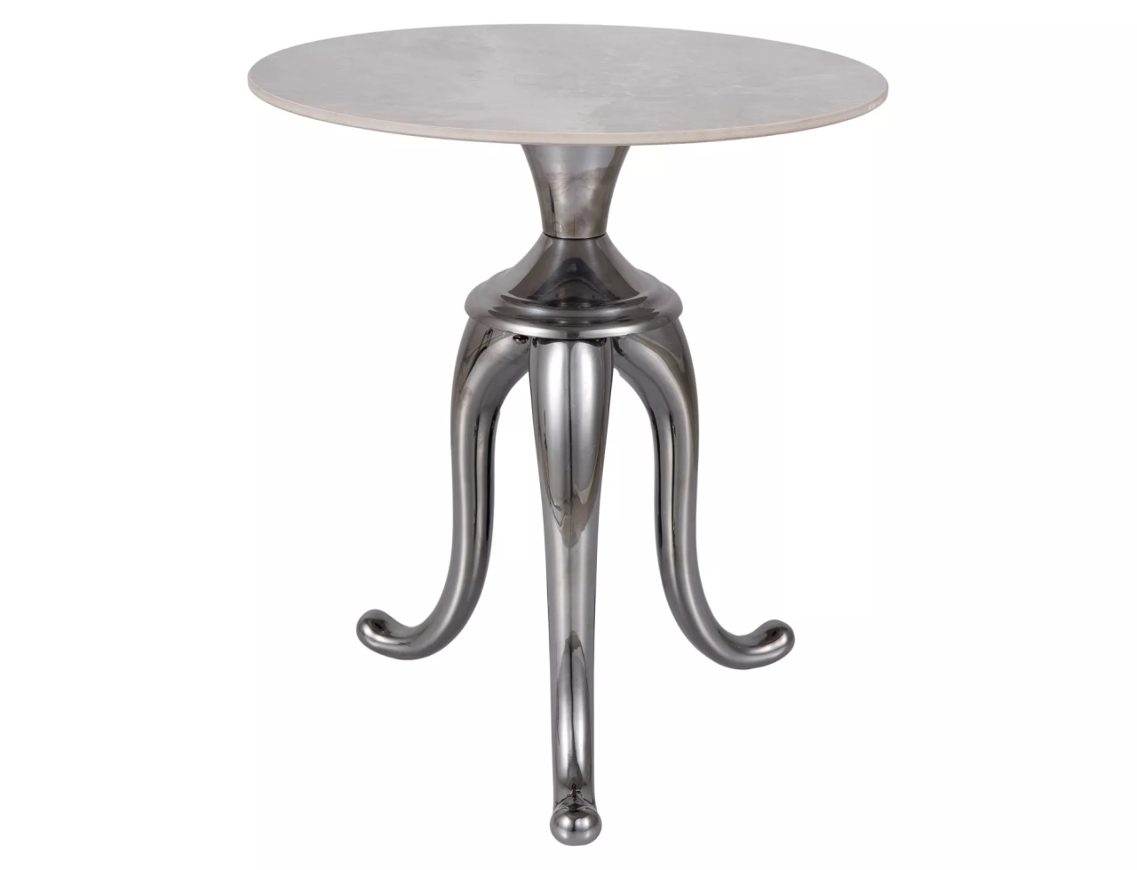 Masuta de cafea Snake marmura alba/argintiu ø48/h55 cm