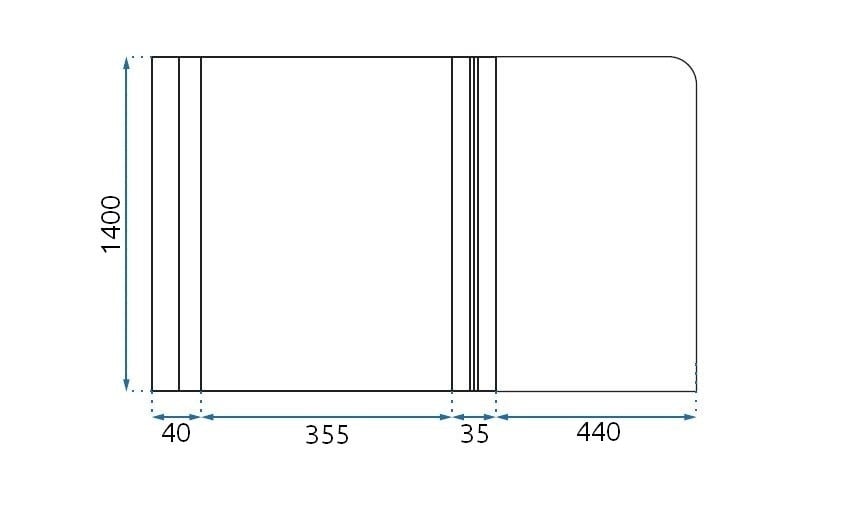 Paravan de cada Agat sticla securizata - 80x140 cm - 1 | YEO