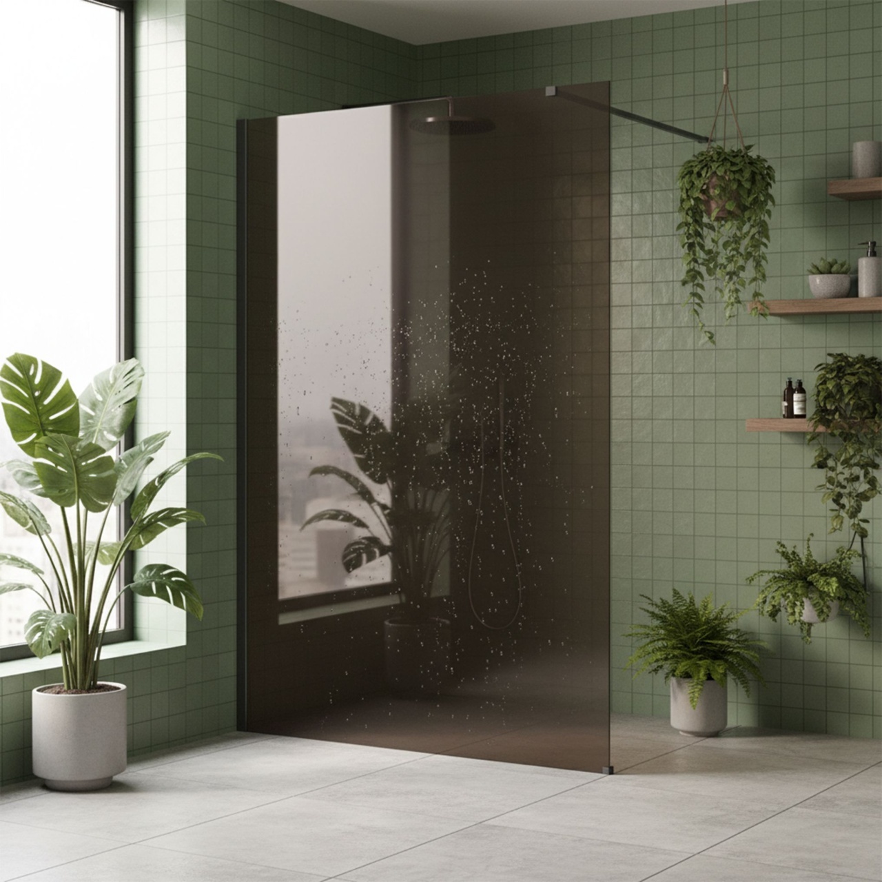 Paravan de dus Rea Flexi Brown / Titan 140