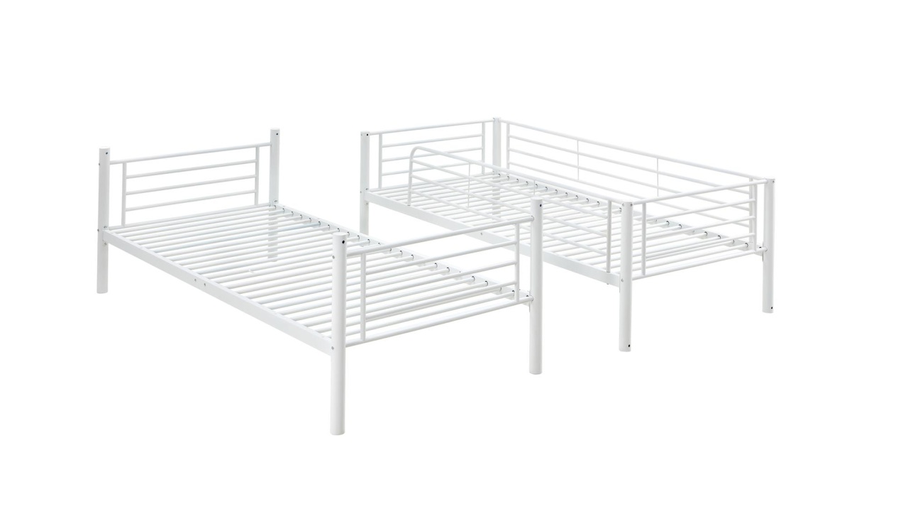 Pat supraetajat metalic Bunky alb - 90 x 200 cm