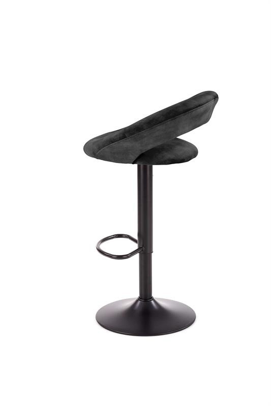 Scaun de bar H-102 velvet negru - 1 | YEO