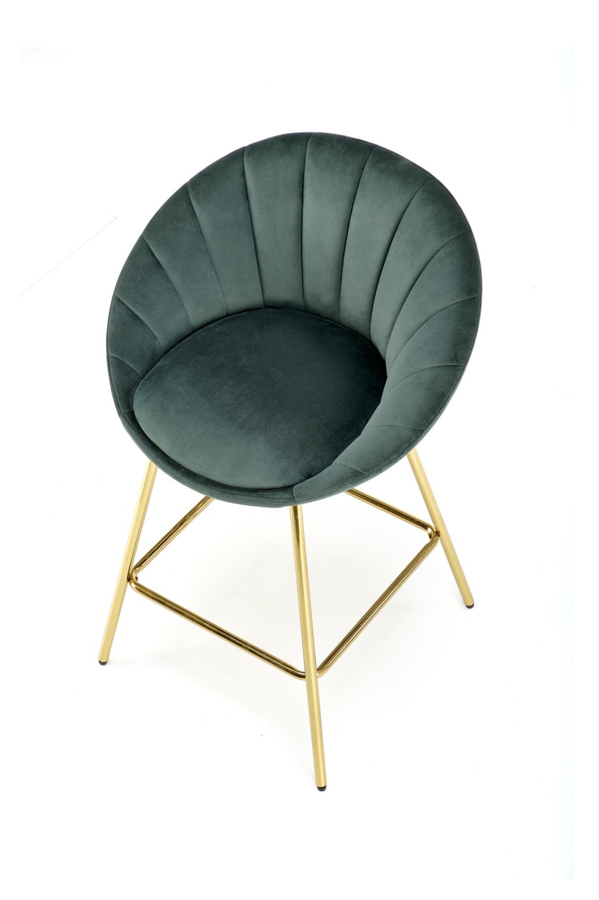 Scaun de bar H-112 velvet verde - 3 | YEO