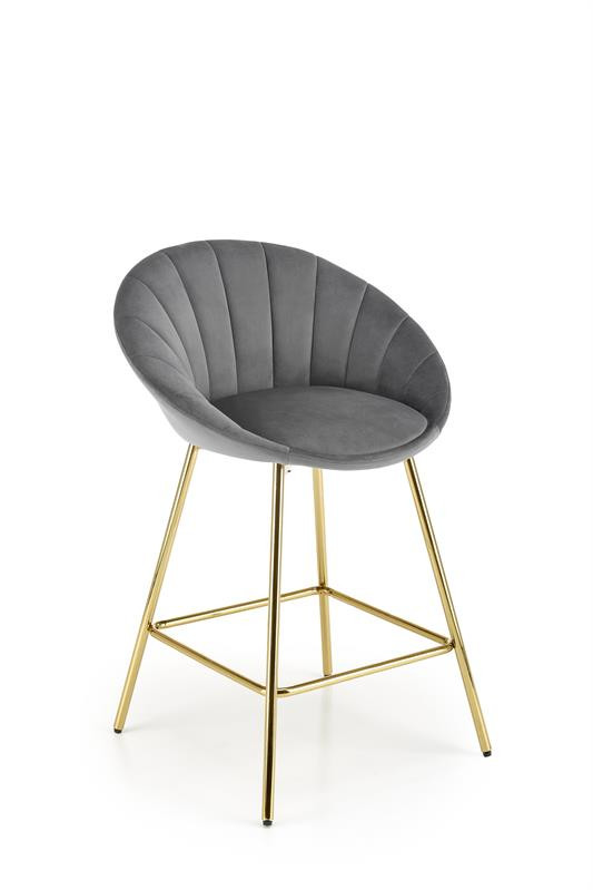 Scaun de bar H112 velvet gri