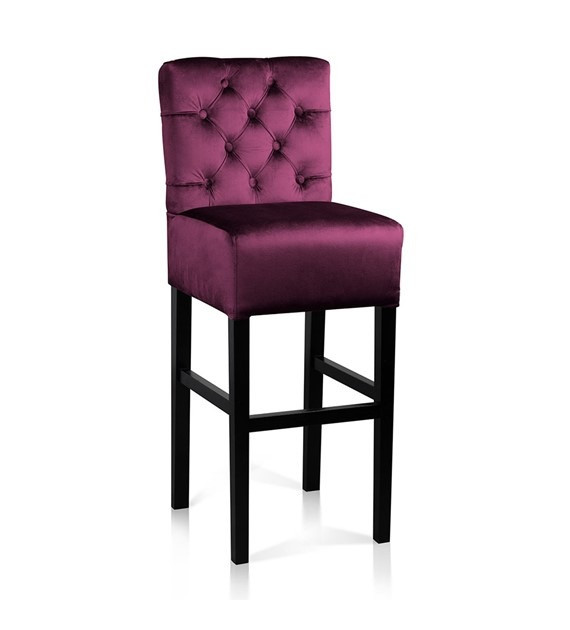 Scaun de bar tapitat Chester burgundy – H60 cm