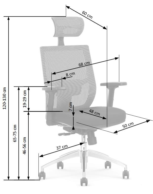 Scaun de birou Admiral negru gri - 1 | YEO