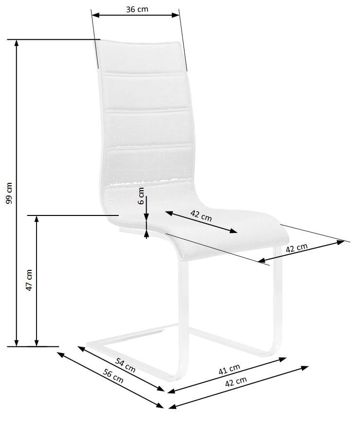 Scaun K104 piele ecologica alb - 2 | YEO