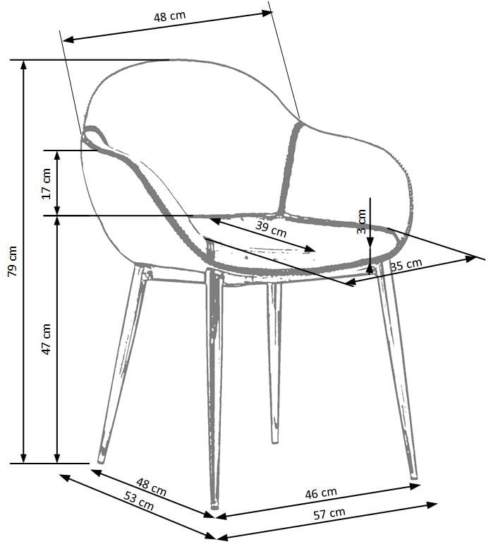 Scaun K304 piele ecologica gri maro - 2 | YEO