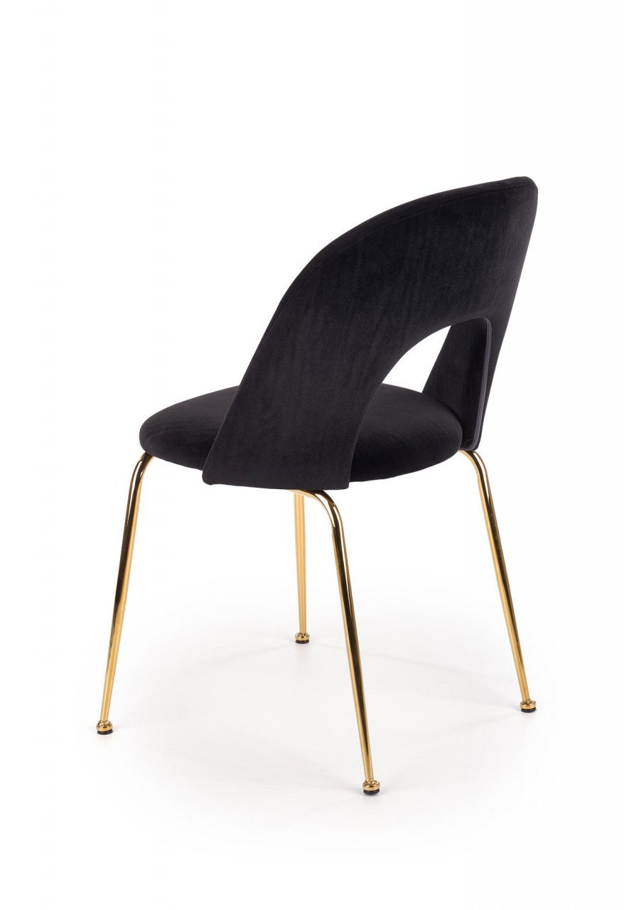 Scaun K385 velvet negru/auriu - 3 | YEO