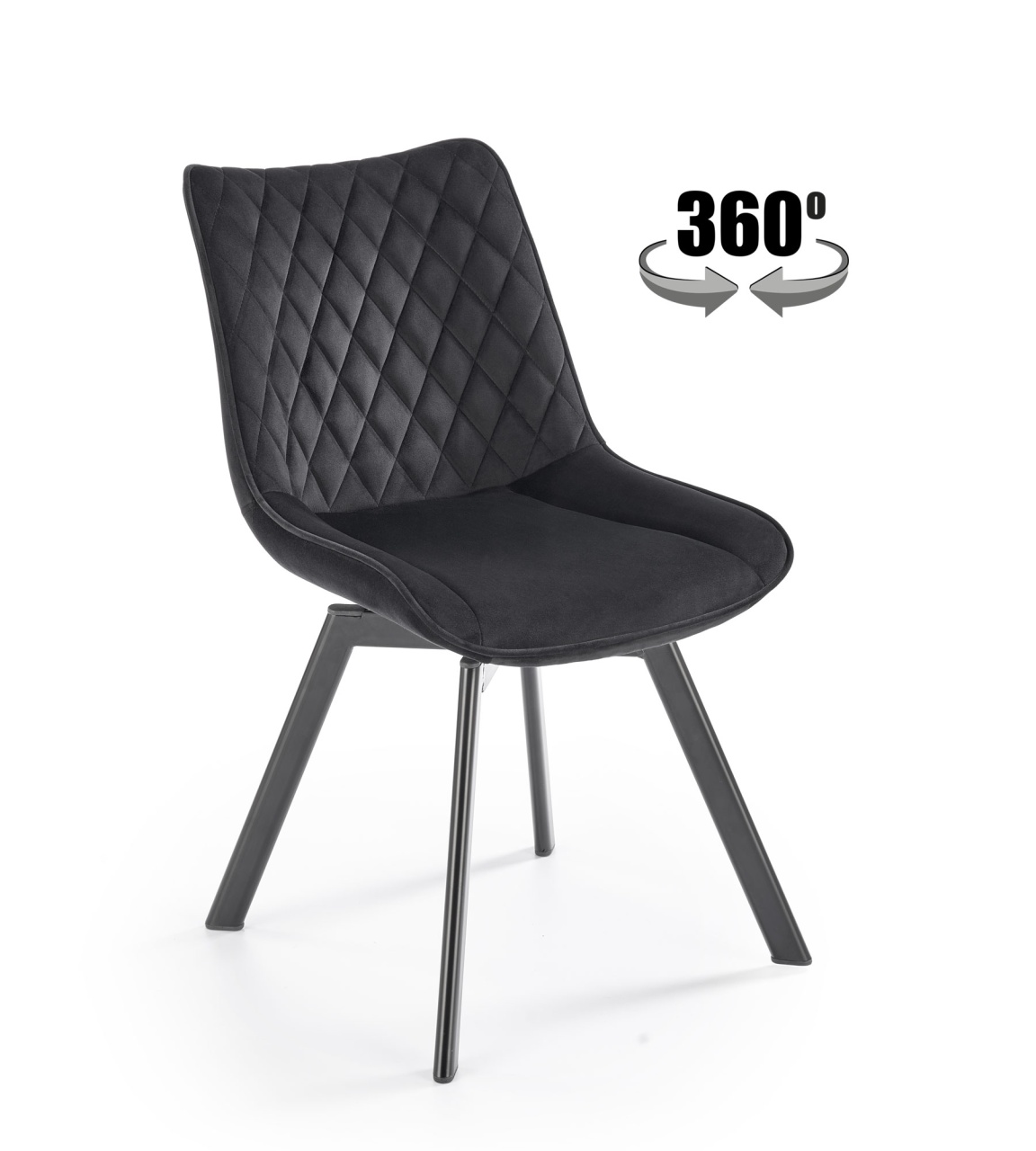 Scaun K520 velvet negru