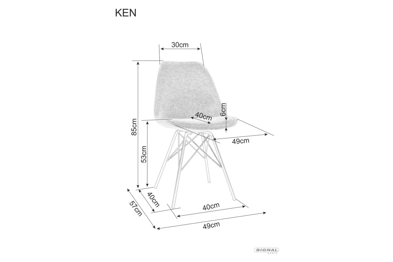 Scaun Ken gri inchis/negru Brego07 - 2 | YEO