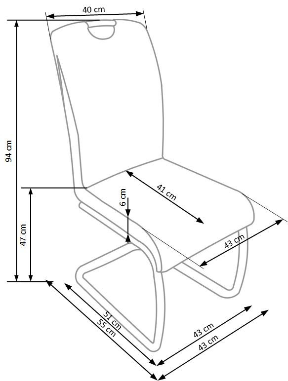 Set 5 scaune K184 piele ecologica maro - 3 | YEO