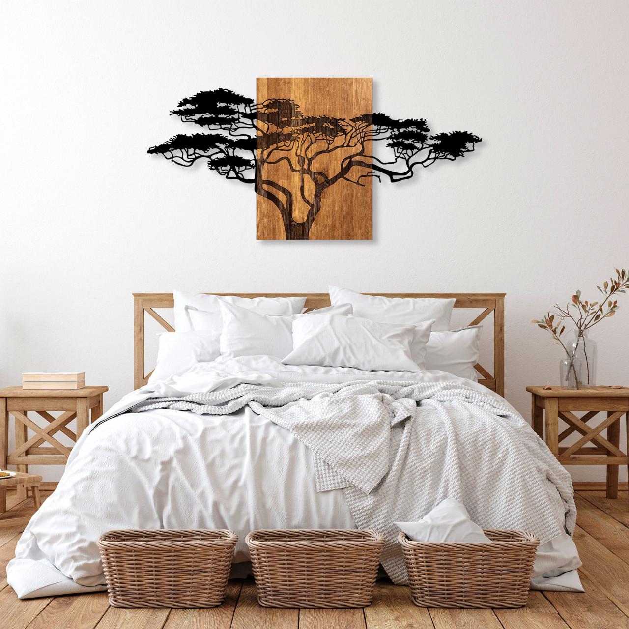 Accesoriu decorativ de perete din lemn Acacia Tree - 329