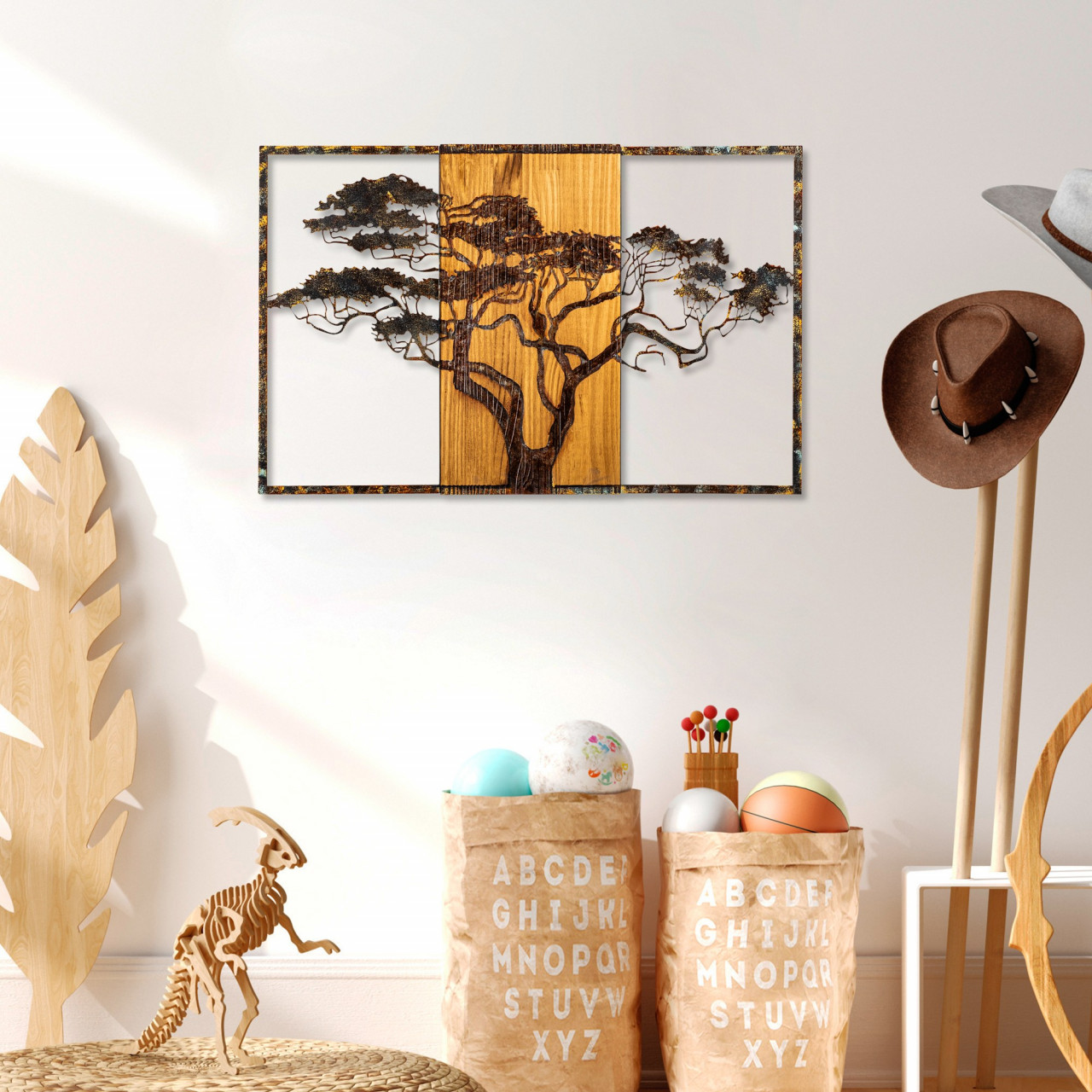 Accesoriu decorativ de perete din lemn Acacia Tree - 388-A