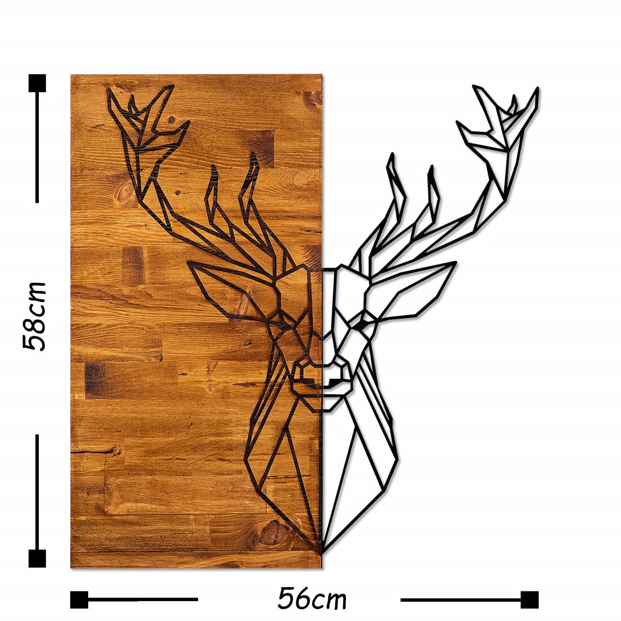 Accesoriu decorativ de perete din lemn Deer1 - 2 | YEO