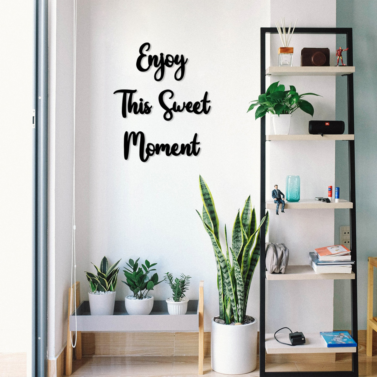 Accesoriu decorativ de perete din lemn Enjoy this sweet moment