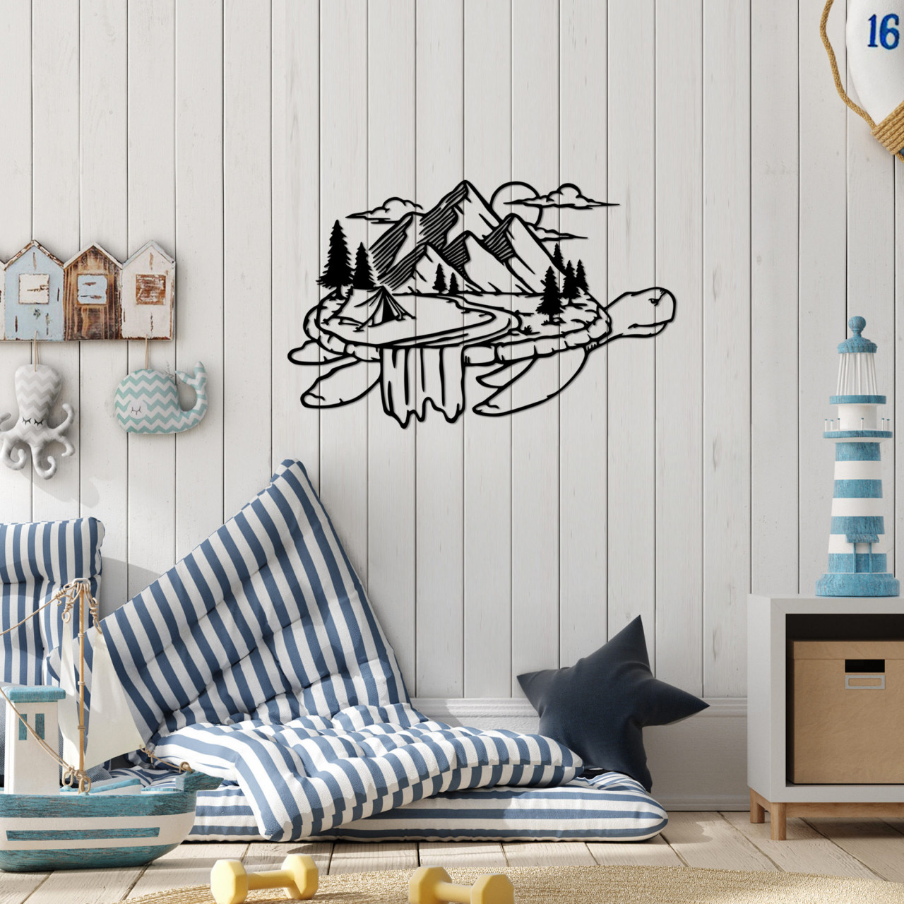Accesoriu decorativ de perete metalic Life on the turtle - 516