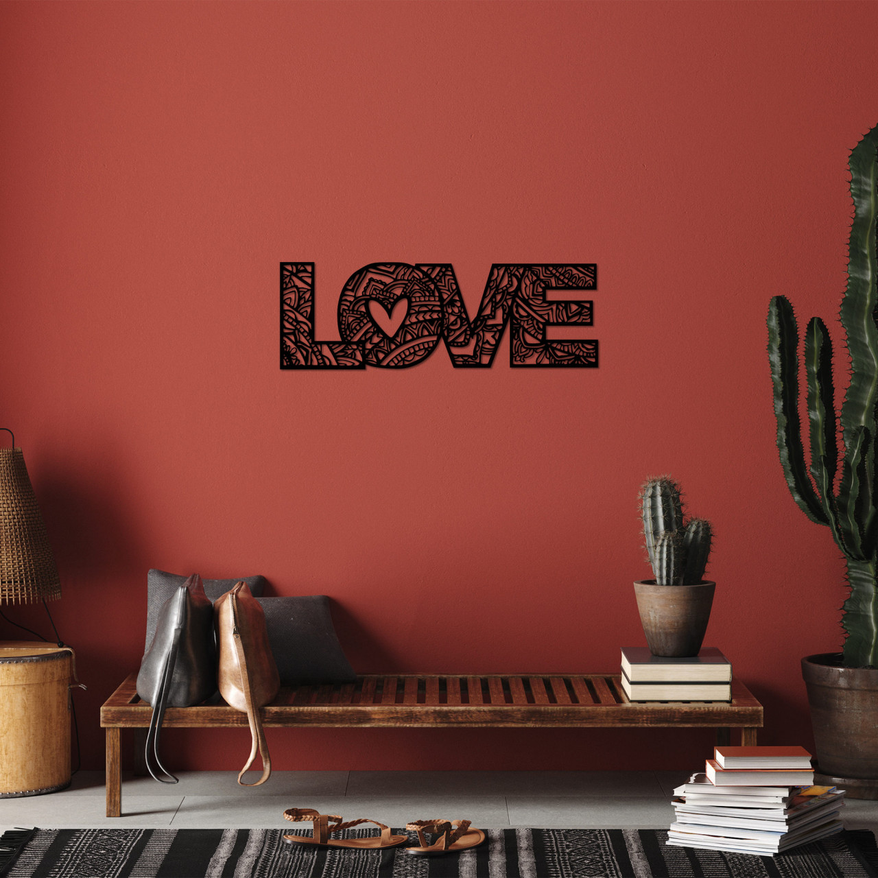 Accesoriu decorativ de perete metalic Love 5