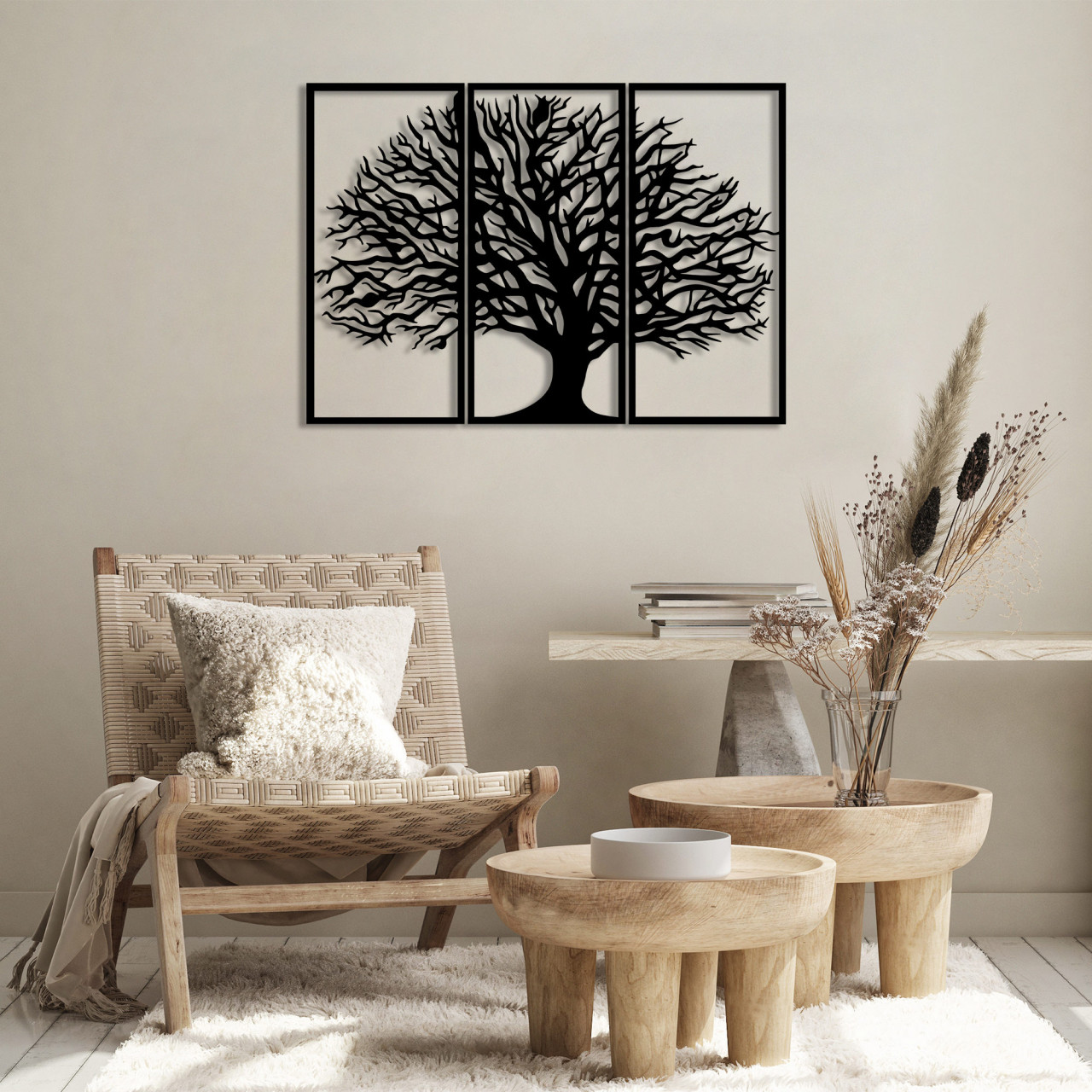 Accesoriu decorativ de perete metalic Monumental Tree - 308