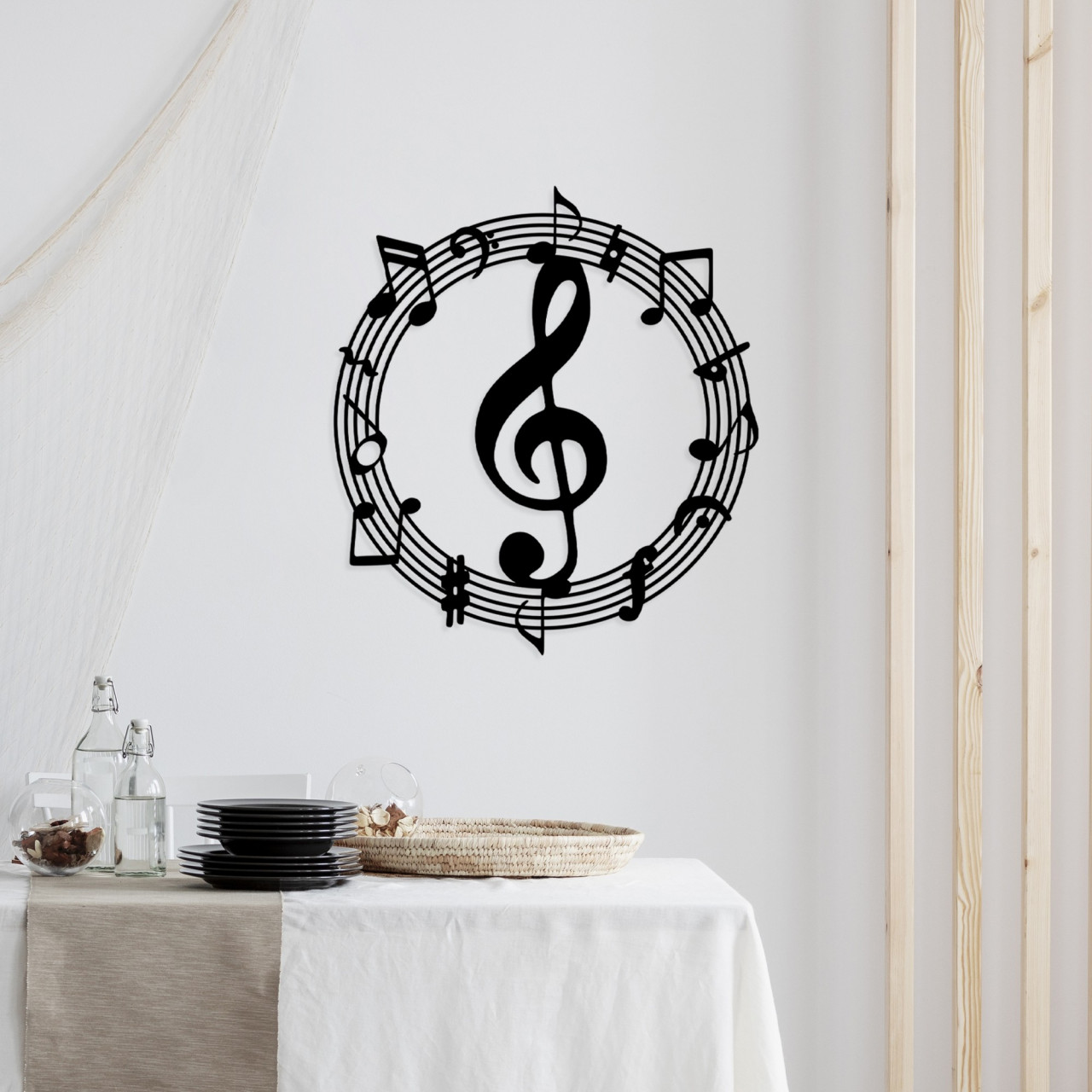 Accesoriu decorativ de perete metalic Musical 2