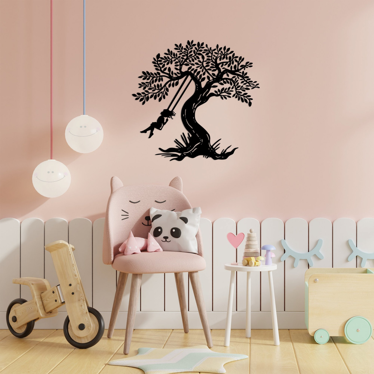 Accesoriu decorativ de perete metalic Rockıng Gırl