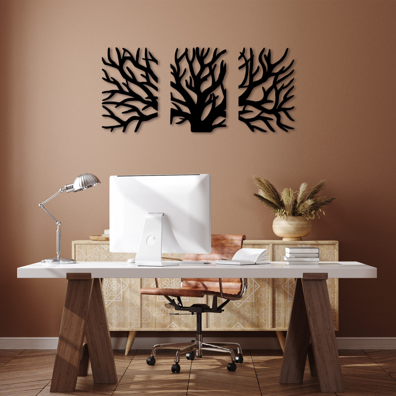 Accesoriu decorativ de perete metalic Tree - 265