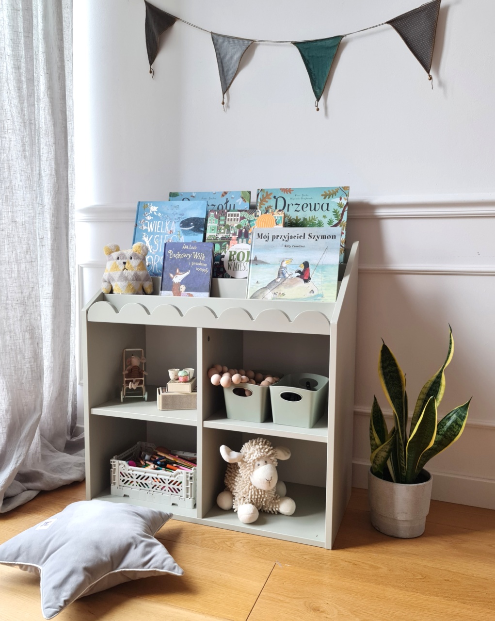 Biblioteca pentru copii Book Nook verde salvie H76 cm - 3 | YEO