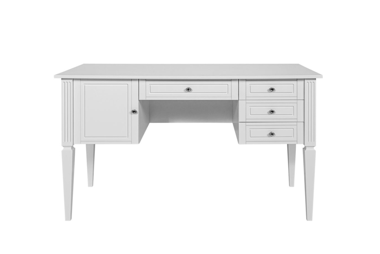 Birou elegant Ines alb L132 cm - 4 | YEO
