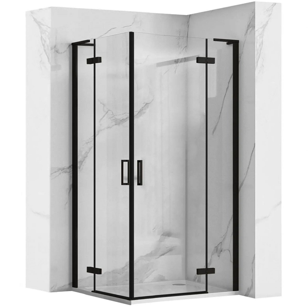 Cabina dus Hugo Double negru 80x80 cm