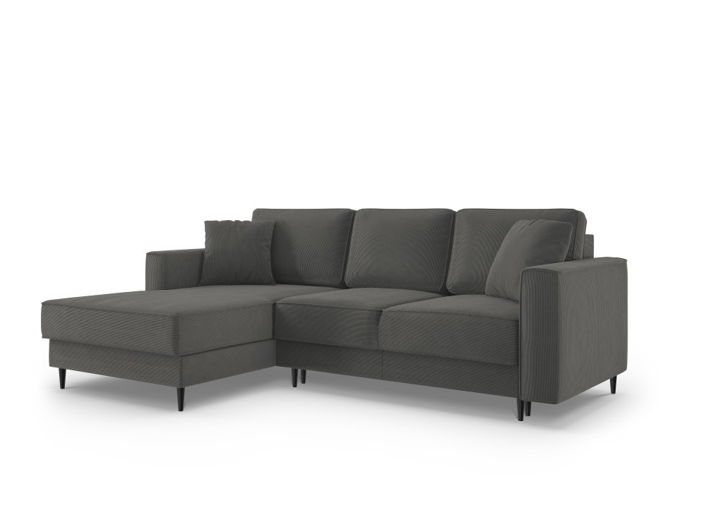 Poze Coltar Fano 4 locuri velvet/picioare negre – L242 x l174 x h89 cm