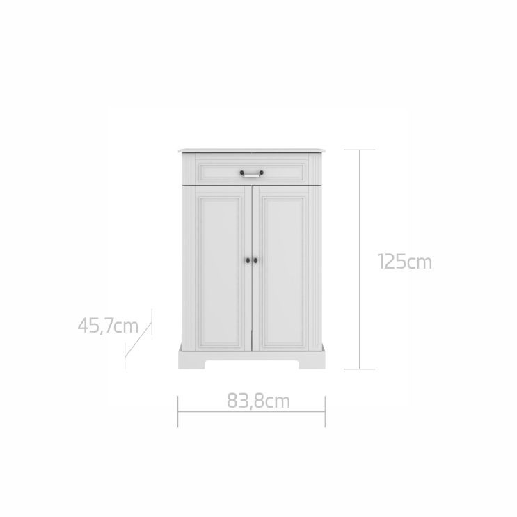 Comoda eleganta Ines alb H125 cm - 2 | YEO