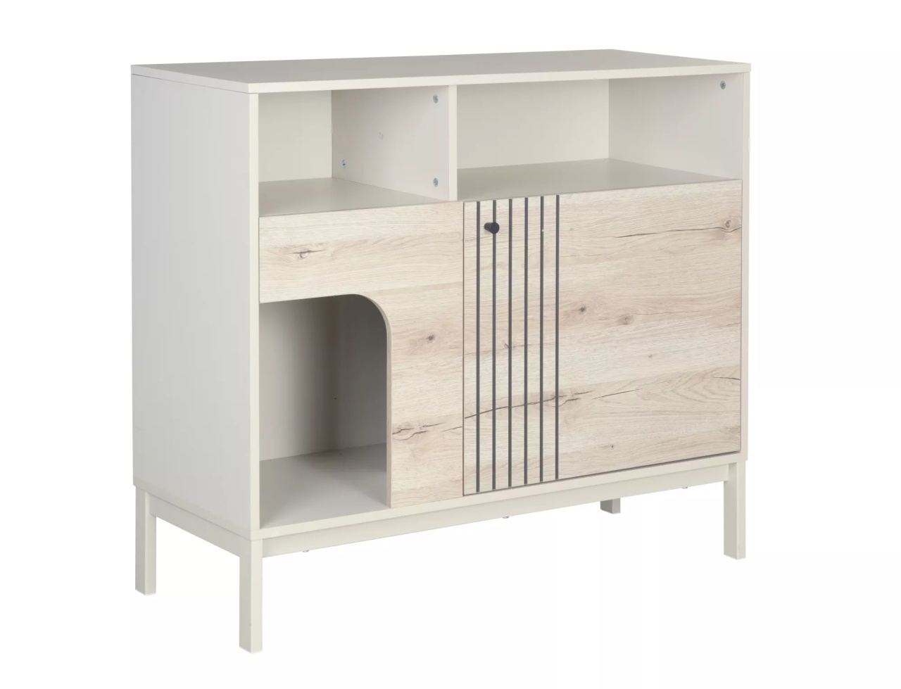 Comoda Frost K3 stejar alpin/alb-galbui