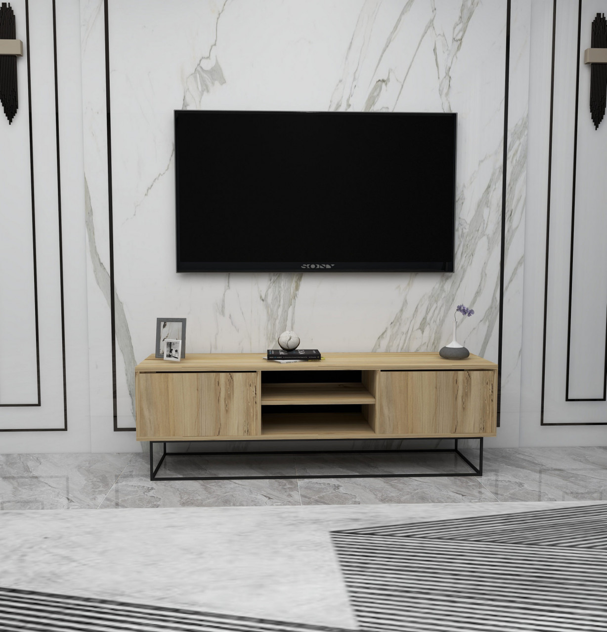 Comoda TV Escape 140 natur/negru